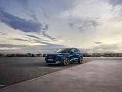 Ein dunkelblauer Audi Q3 steht auf einem Parkplatz