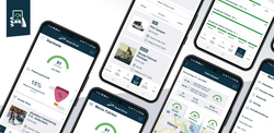 Smartphones mit Ausschnitten der Smart Driver App