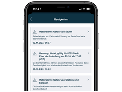 Ein Handy-Bildschirm zeig eine Ansicht der Smartdriver-App