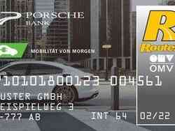 Eine Mustertankkarte der Porsche Bank.